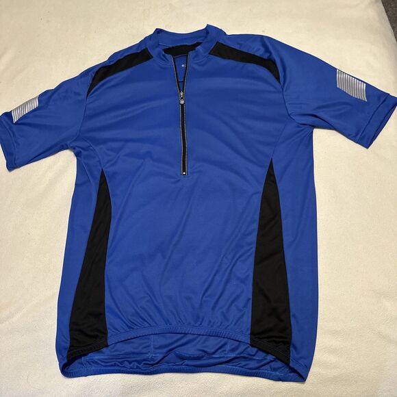 Aerotech Cyclewear Men’s Size 2XLT Cycling Shirt Blue Water Bottle Pockets - Picture 1 of 16